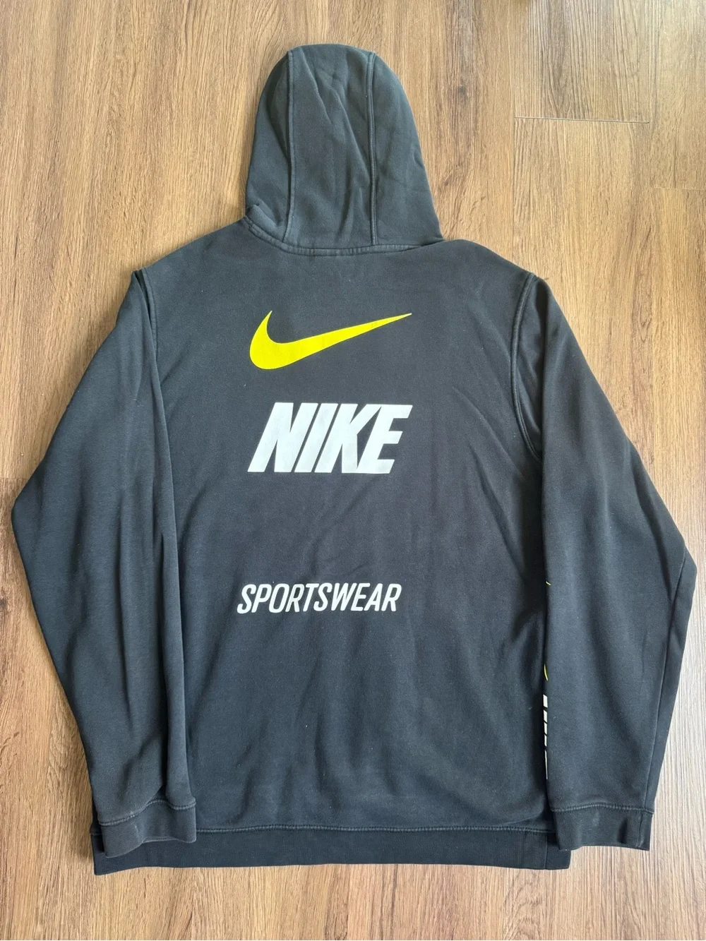 Nike Black Sweat Suit with White and Yellow Swoosh Logos